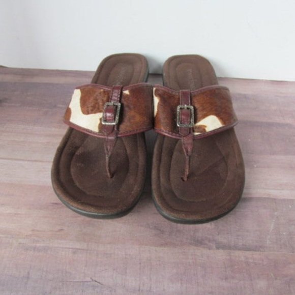 Minnetonka Leather Sandals sz 10 Sandals Pony Hair - Picture 3 of 7